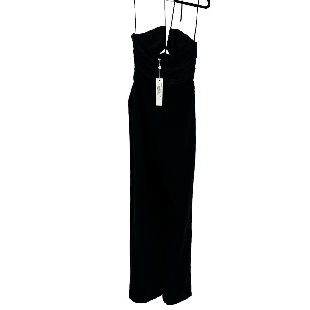 Jonathan Simkhai Gala Plisse Cut Out Jumpsuit Black Size 4 NWT - Picture 4 of 11